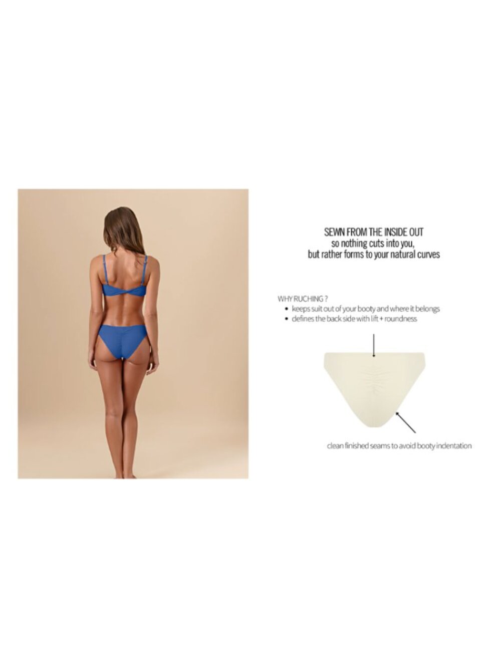 Bromelia Bonito Ruched Bikini Swim Bottoms- Cobalt Blue, Size M. NWT!